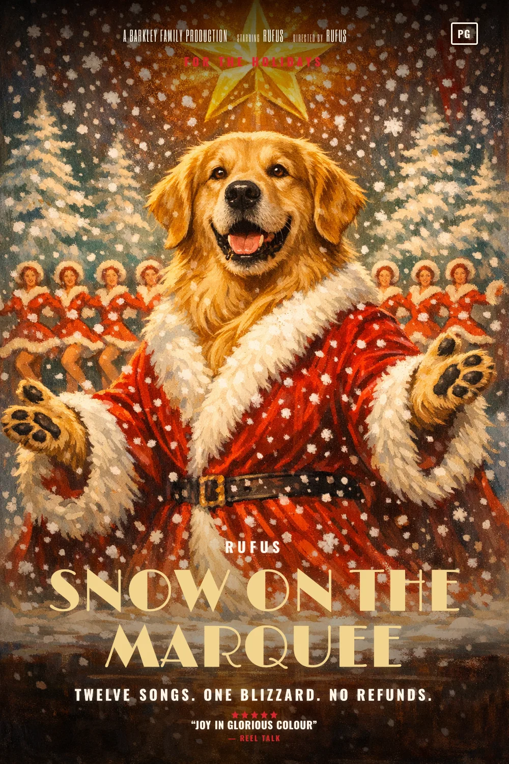 Rufus as the lead of a Holiday Musical 1954 poster: undefined