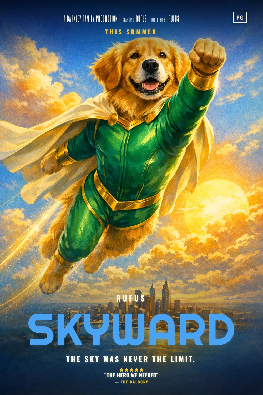 Rufus as the lead of a Bright Cape Hero 1978 poster: undefined