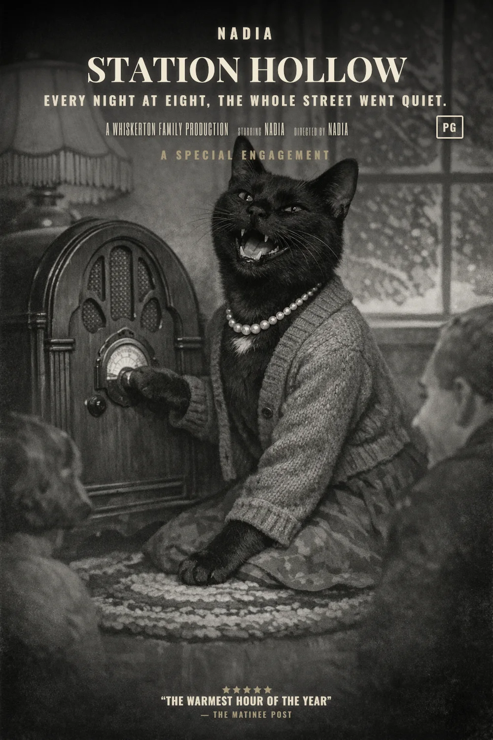 Nadia as the lead of a Radio Hour 1940 poster: undefined