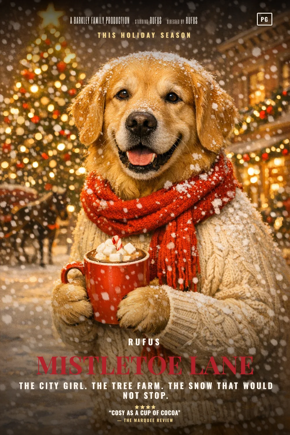 Rufus as the lead of a Small-Town Holiday 2019 poster: undefined