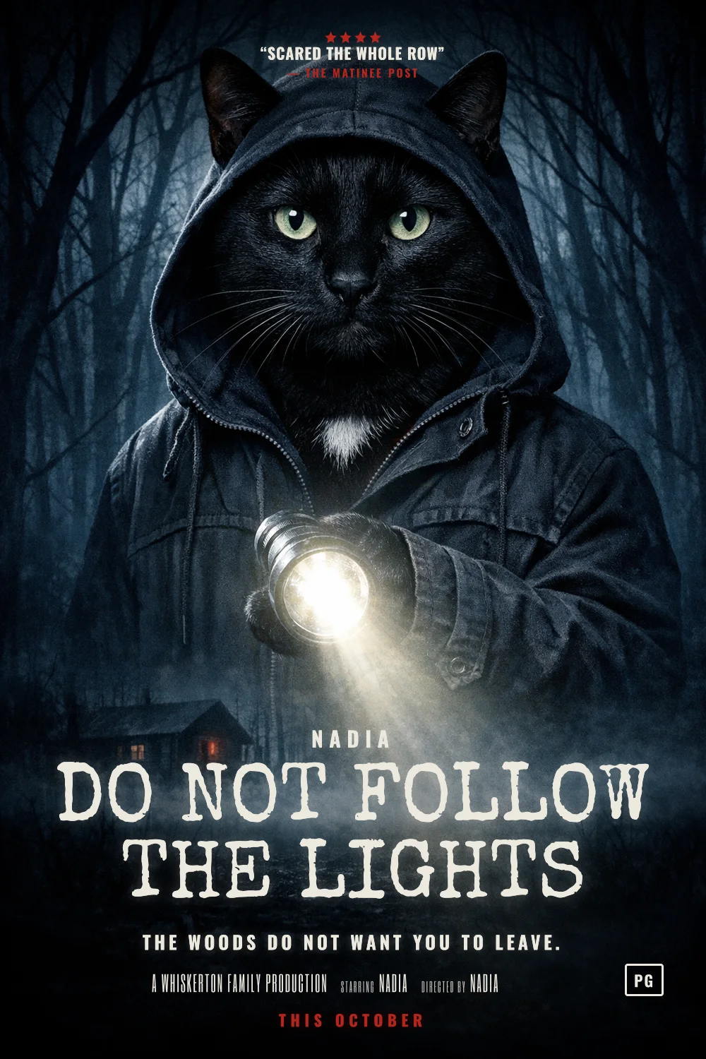 Nadia as the lead of a Horror Forest poster: undefined