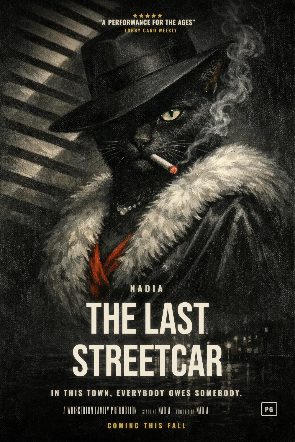Nadia as the lead of a Studio Noir 1944 poster: undefined